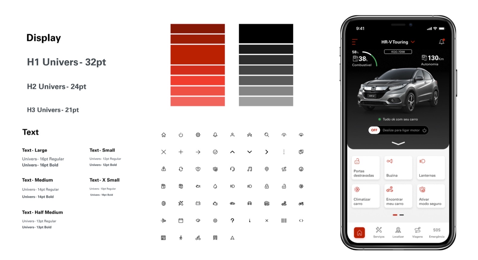 The look and feel — typography scale, color palette and icon set